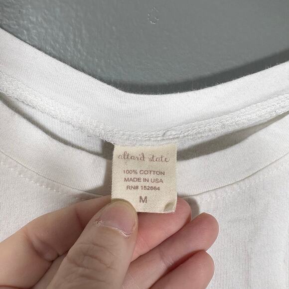 Altar'd State Women's White Smiley Face Cropped T-Shirt - Size Medium - Graphic - Picture 4 of 5